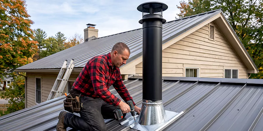 Stove Pipe Through Metal Wall or Roof New Braunfels