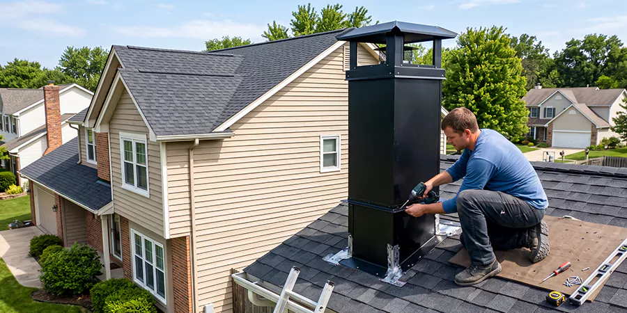 Prefab Chimney Chase Installation New Braunfels